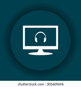 Headphones. Musical accessory. icon. vector design