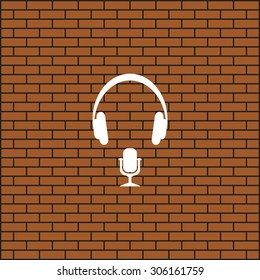 Headphones. Musical accessory. icon. vector design
