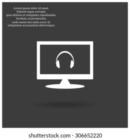 Headphones. Musical accessory. icon. vector design