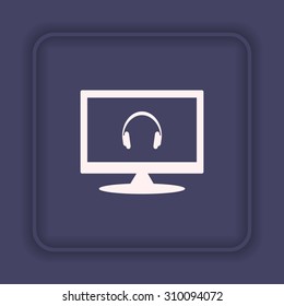 Headphones. Musical accessory. icon. vector design