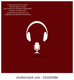 Headphones. Musical accessory. icon. vector design