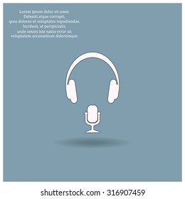 Headphones. Musical accessory. icon. vector design