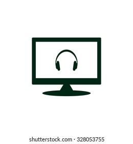 Headphones. Musical accessory. icon. vector design