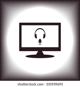 Headphones. Musical accessory. icon. vector design