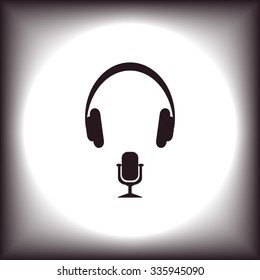 Headphones. Musical accessory. icon. vector design