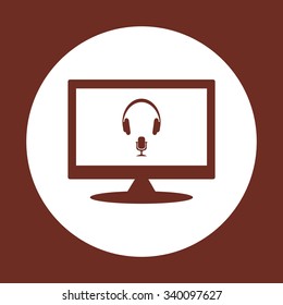 Headphones. Musical accessory. icon. vector design