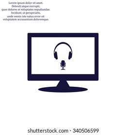 Headphones. Musical accessory. icon. vector design