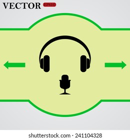 Headphones. Musical accessory.   vector, EPS 10
