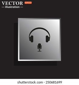Headphones. Musical accessory,   vector illustration, EPS 10