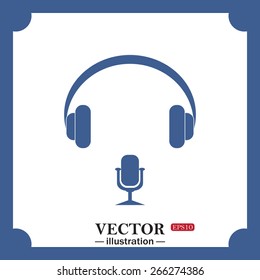 Headphones. Musical accessory, web icon. vector design