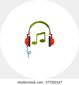 Headphones and Musical Note Icon