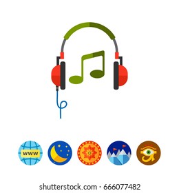 Headphones and Musical Note Icon