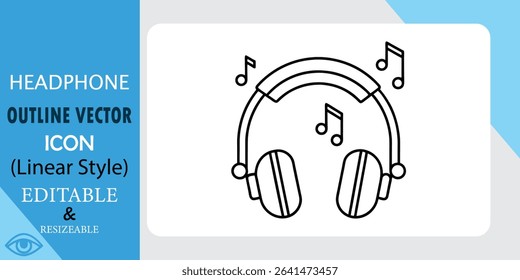 Headphones with Musical Notes A Listening Experience Icon Vector