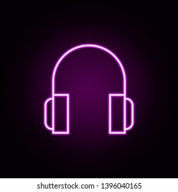 headphones neon icon. Elements of internet things set. Simple icon for websites, web design, mobile app, info graphics
