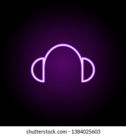 headphones neon icon. Elements of media, press set. Simple icon for websites, web design, mobile app, info graphics