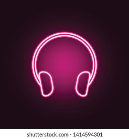headphones neon icon. Elements of web set. Simple icon for websites, web design, mobile app, info graphics