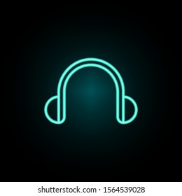 Headphones neon icon. Simple thin line, outline vector of web icons for ui and ux, website or mobile application
