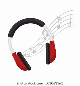 headphones note music icon design