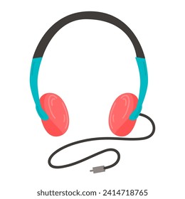 Headphones. An object from the 90s, 80s. Retro. Icon isolated on white background.