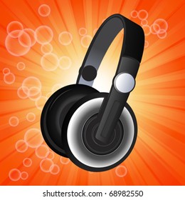 Auriculares en un fondo abstracto