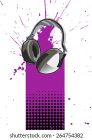 Headphones on a background of splashing 