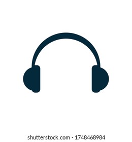 Headphones on white background. Flat vector headphones design.