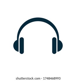 Headphones on white background. Flat vector headphones design.