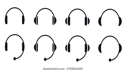 Auriculares sobre fondo blanco. Auriculares de diseño de Vector.