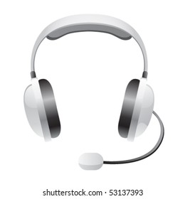 Headphones on a white background. Vector