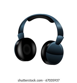 Headphones on a white background. Vector