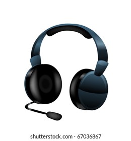 Headphones on a white background. Vector