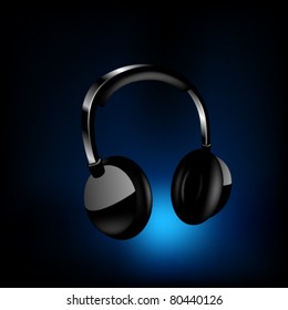 Headphones on a white background. Vector