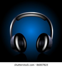 Headphones on a white background. Vector