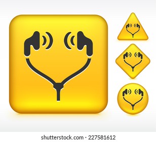 Headphones on Yellow Multi Shape Buttons