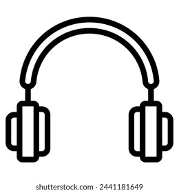 Headphones Online learning icon illustration