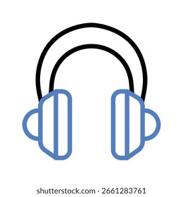 Auriculares delinean el ícono de Vector en negrita que se puede modificar o editar fácilmente 