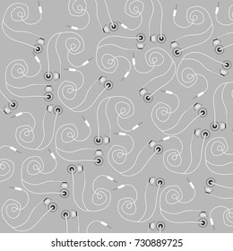 Headphones pattern. Vector illustration.