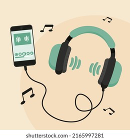 Headphones with phone and music