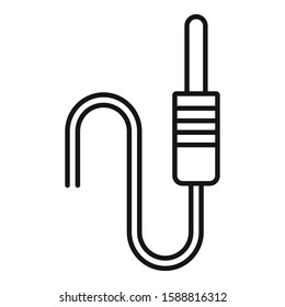 Headphones plug icon. Outline headphones plug vector icon for web design isolated on white background