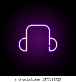 headphones for protection neon icon. Elements of construction set. Simple icon for websites, web design, mobile app, info graphics