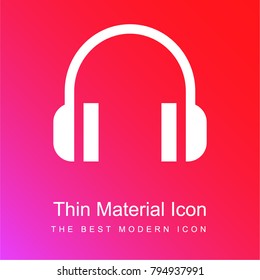 Headphones red and pink gradient material white icon minimal design