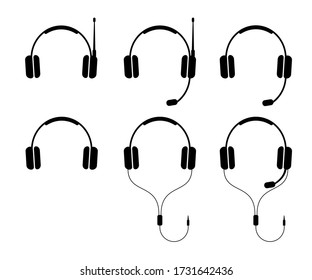 Headphones set of icon vector illustration