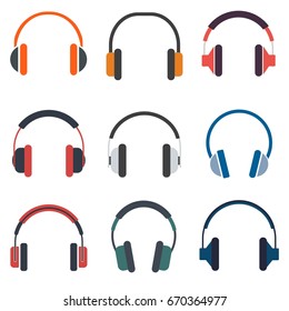 Headphones set of icon vector illustration