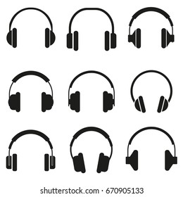 Headphones set of icon vector illustration