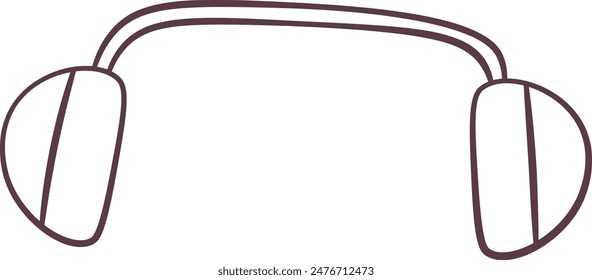 Headphones Set Outline Vector Illustration