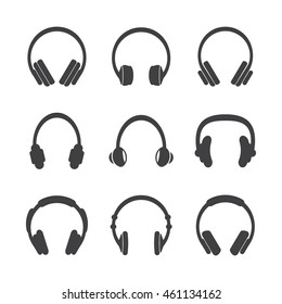Headphones set. Vector illustration.