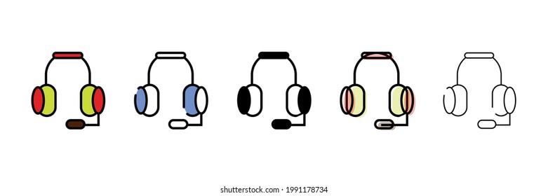 headphones set vector type icon