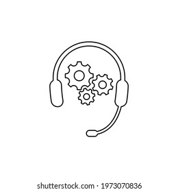 Headphones   with settings icon vector servise symbol