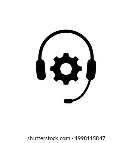 Auriculares   con símbolo de servicio vectorial de iconos de configuración