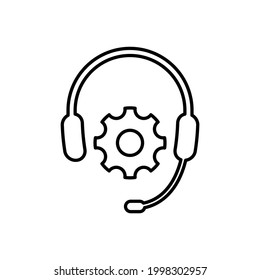 Headphones   with settings icon vector servise symbol
